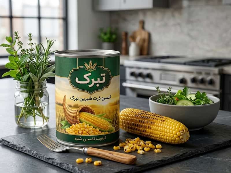 کنسرو ذرت تبرک با حجم مناسب برای آشپزی